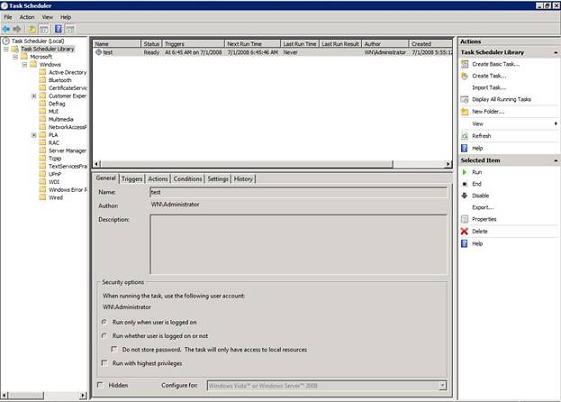 Windows 2008 планировщик
