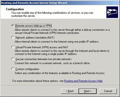 Настроить nat на Windows server 2003