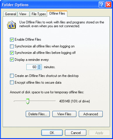 Автономные файлы Windows 2003
